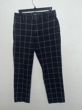 GAP Slim Ankle High Rise Trousers Grid Pattern Black and White 6 Women’s Pants